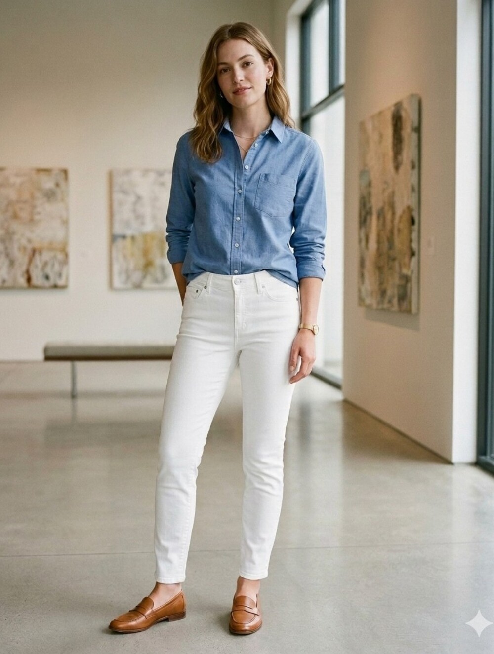 EILEEN FISHER Organic Cotton White Slim Jeans | 6